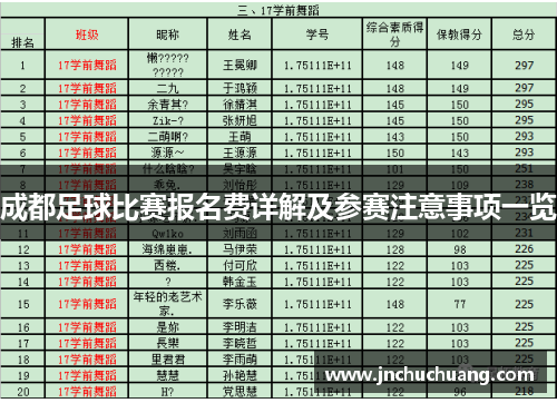 成都足球比赛报名费详解及参赛注意事项一览
